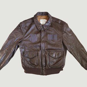 Saddlery A-2 Leather Flight Jacket 46R | Vintage Military Bomber | XL